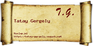 Tatay Gergely névjegykártya